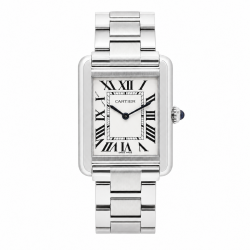 Cartier Tank Solo Small W5200013 White Dial Stainless Steel Watc